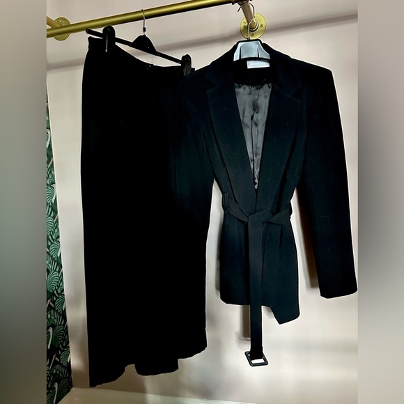 Atterley Belted Blazer, & Wide Leg Pants Black UK14 US10 - Picture 5 of 7